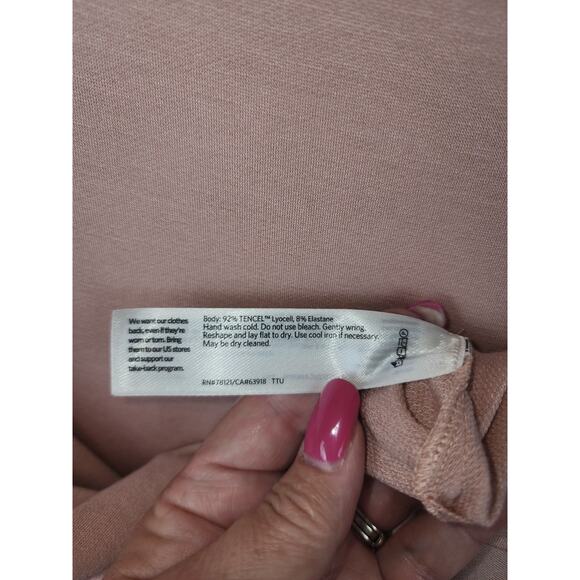 Eileen Fisher Top Womens M New Funnel Neck Box-Top Blush corpcore  mature comfy - Picture 6 of 8